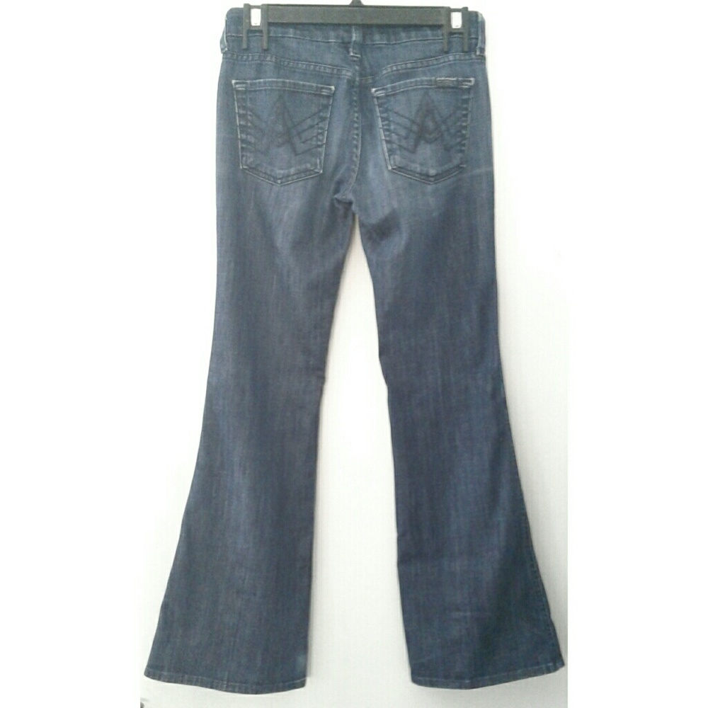 7FAM "A" pocket dark wash boot cut jeans size 24
